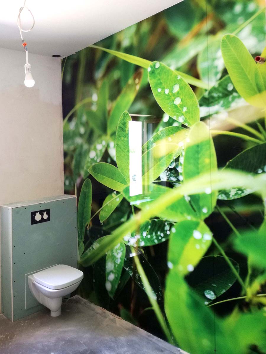 Panel szklany zieleń, liście