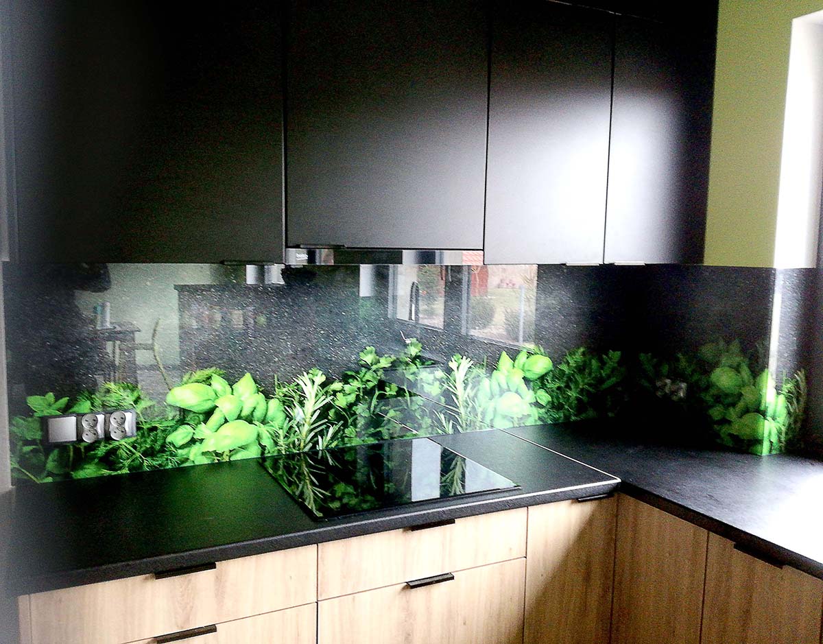 Panel szklany zioła